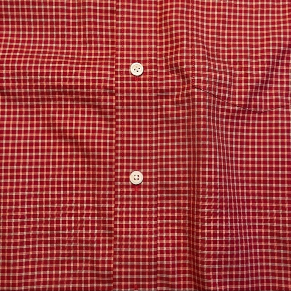 Eddie Bauer Red Plaid Casual Button Down Shirt Size M Relaxed Fit Checked L/S - Picture 3 of 11